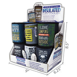 Neoprene Can and Bottle Cooler - 12 Pieces Per Retail Ready Display 26595