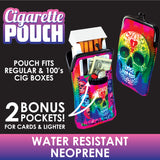 Neoprene Cigarette Pouch with Pocket - 8 Pieces Per Retail Ready Display 26661