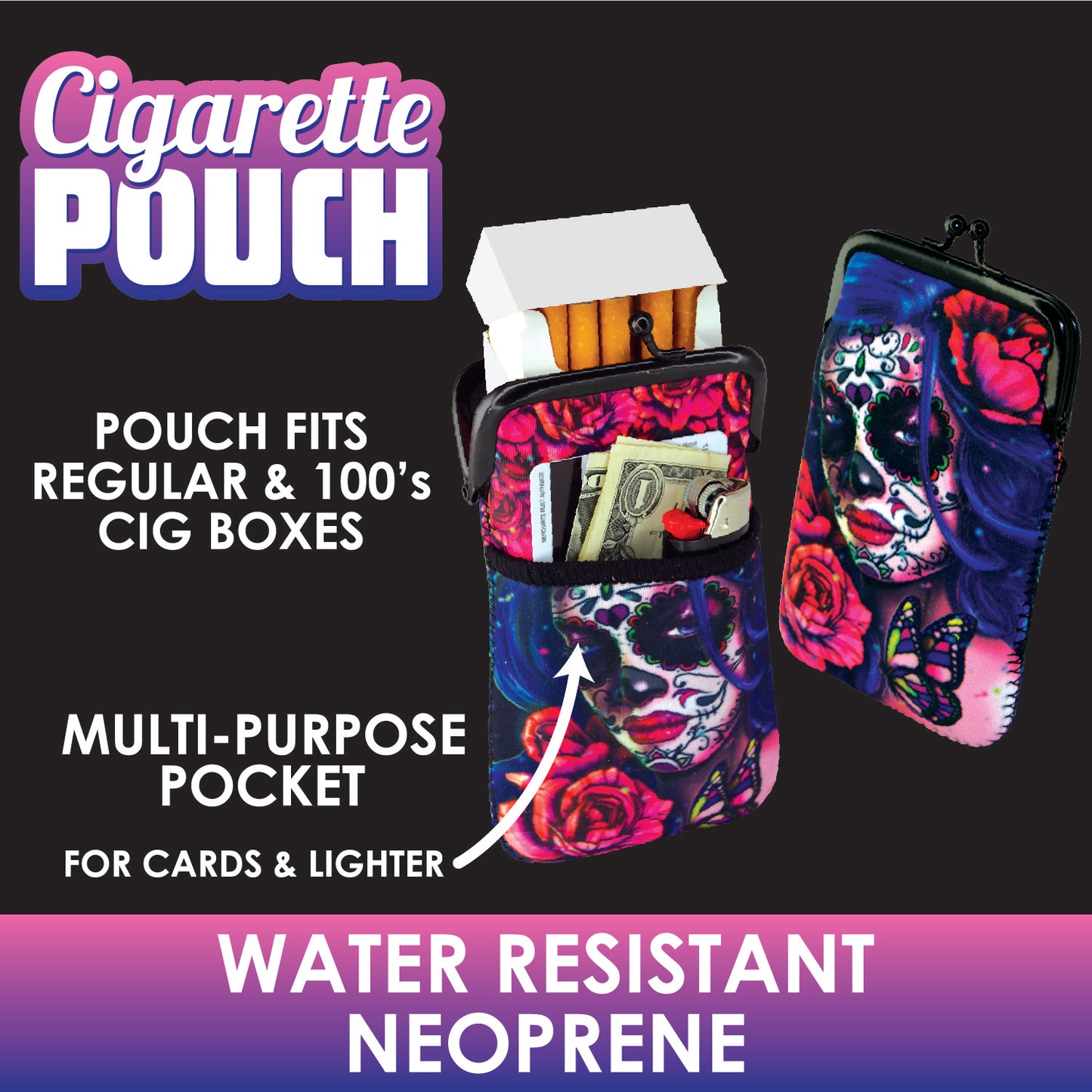 ITEM NUMBER 026667 NEOPRENE CIG POUCH POCKET D 8 PIECES PER DISPLAY