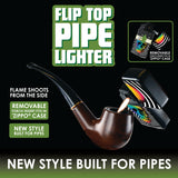 Metal Flip Top Pipe Torch Lighter - 12 Pieces Per Retail Ready Display 26669
