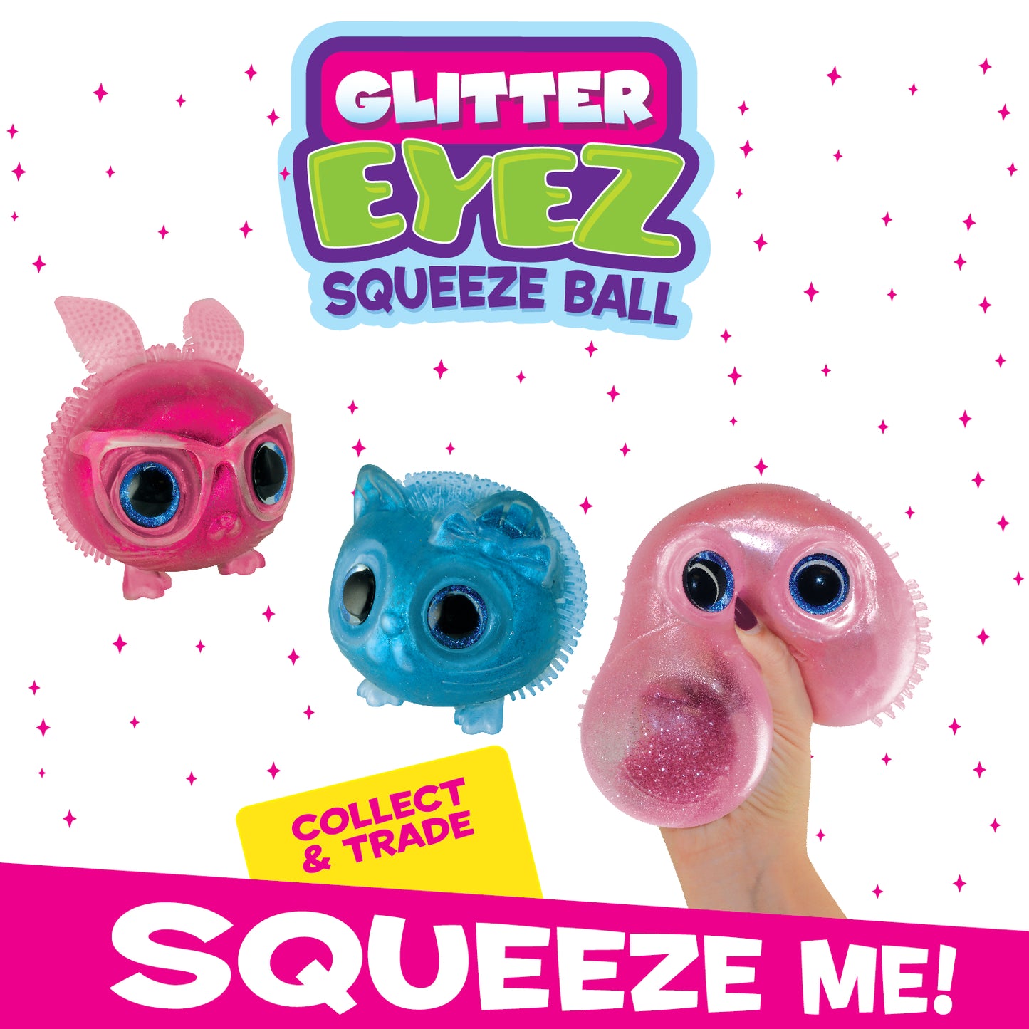 ITEM NUMBER 026818 GLITTER SQUEEZE EYE TPR 12 PIECES PER DISPLAY