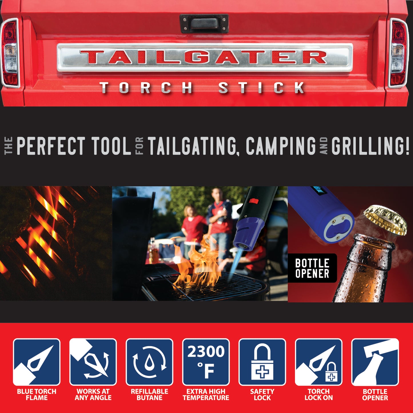 ITEM NUMBER 028174 TORCH BLUE TAILGATER TORCH STICK 12 PIECES PER DISPLAY