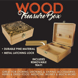 Wood Storage Box with Removable Tray - 6 Pieces Per Retail Ready Display 28198
