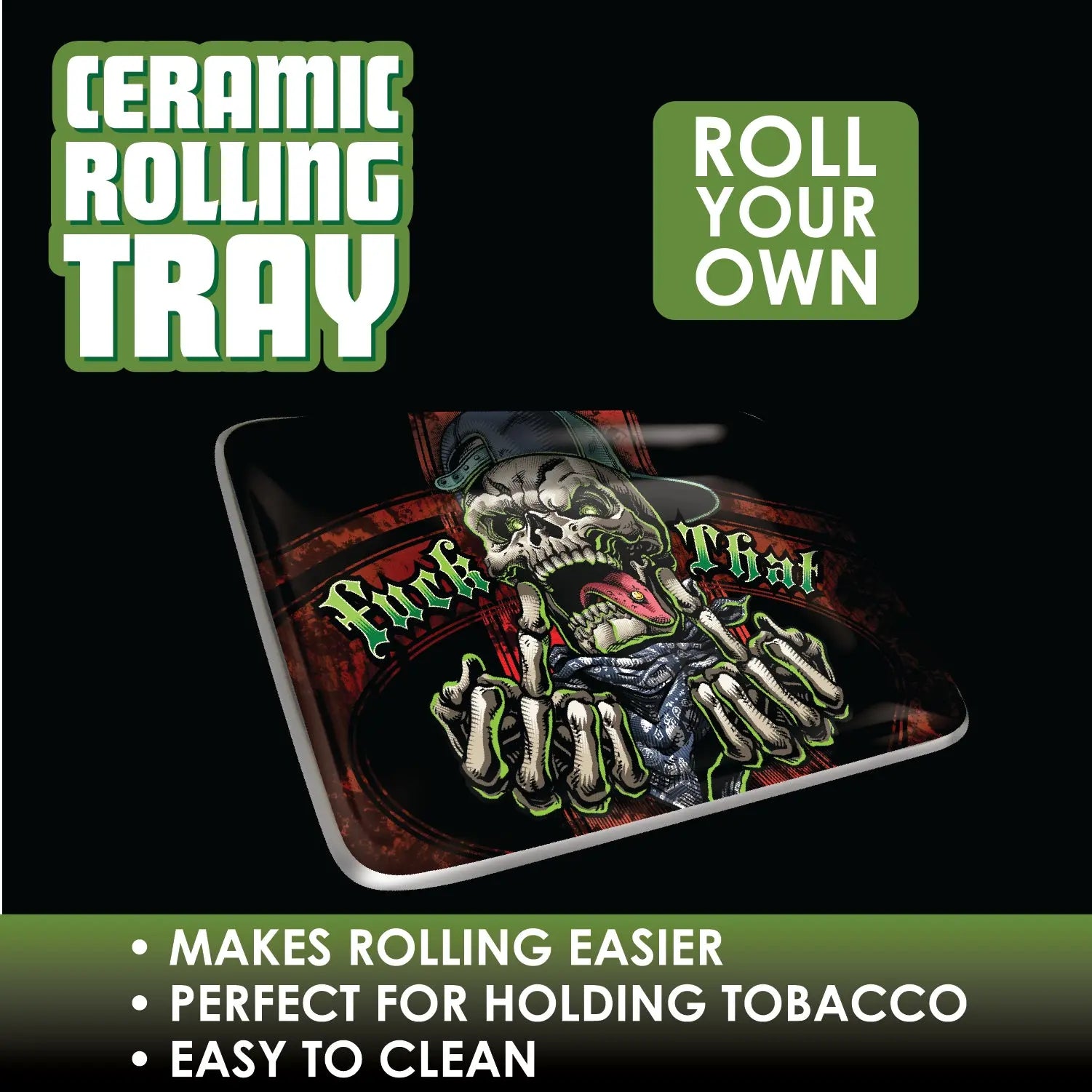 Ceramic Rolling Tray - 6 Pieces Per Retail Ready Display 30014 SPICY ZILLA