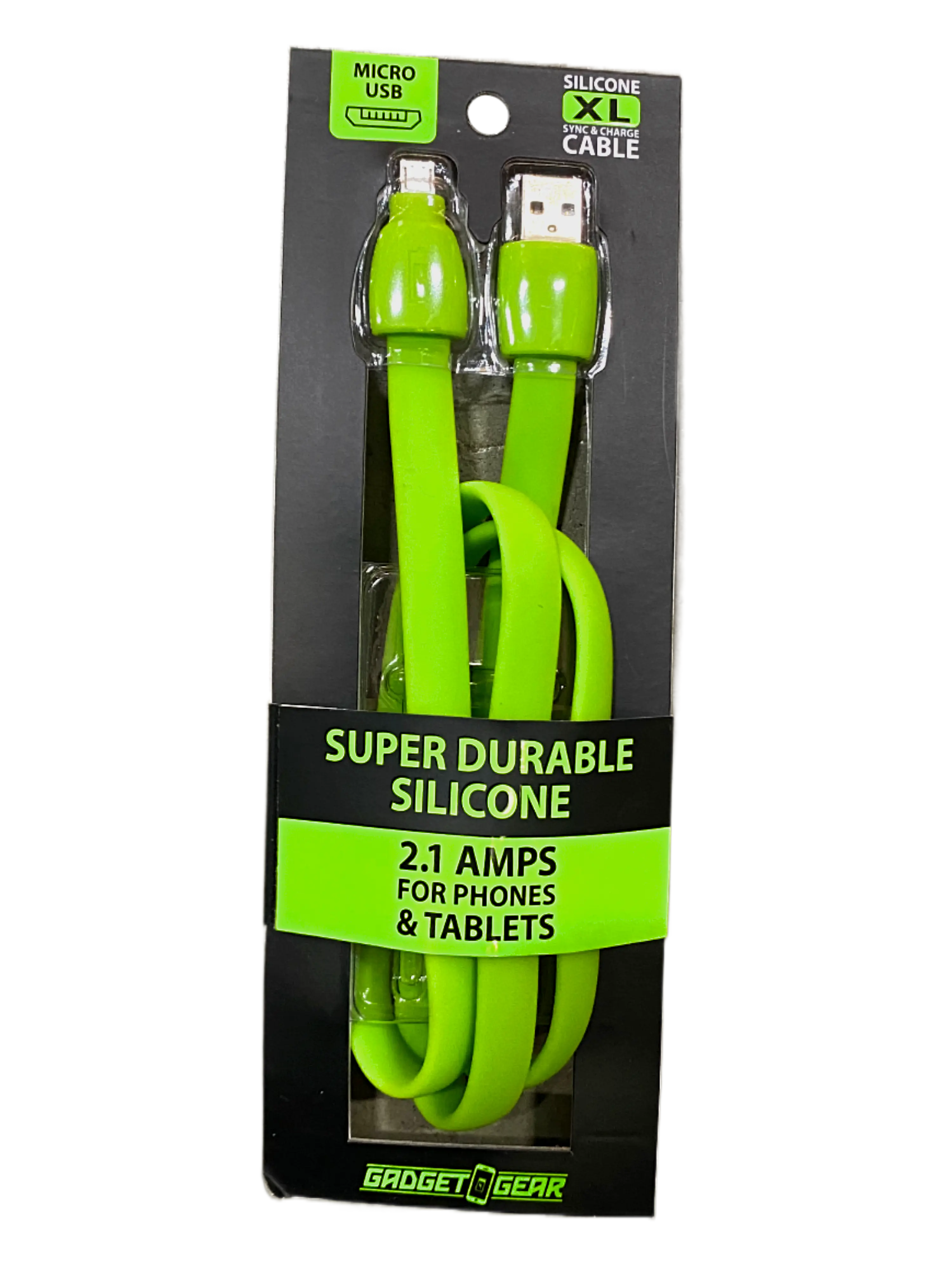 Charging Cable XL Silicone USB to Micro-USB 3FT - 6 Pieces Per Pack 40080 GADGET GEAR