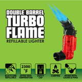 Double Barrel Dual Flame Torch Lighter - 8 Pieces Per Retail Ready Display 40301