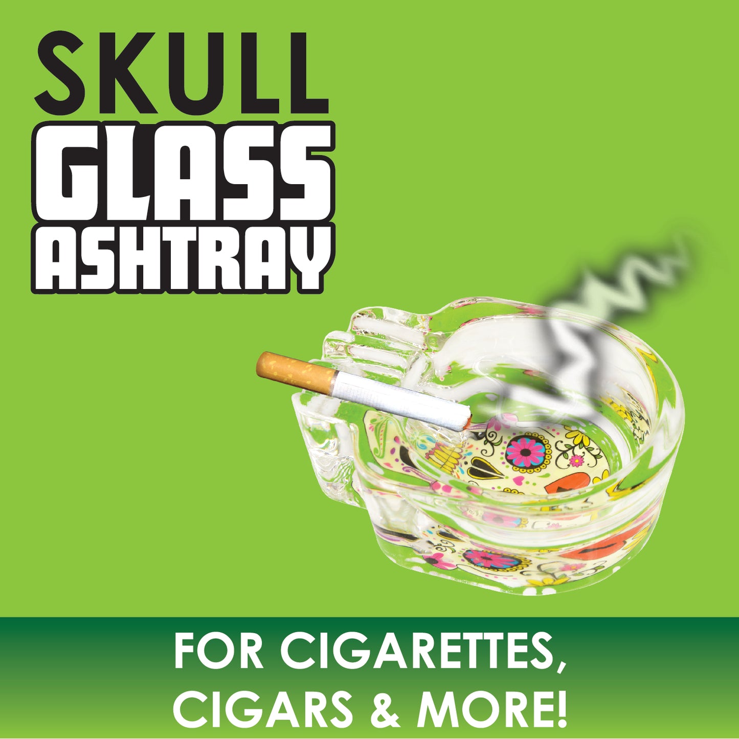 ITEM NUMBER 040319 SKULL GLASS ASHTRAY D 4 PIECES PER DISPLAY
