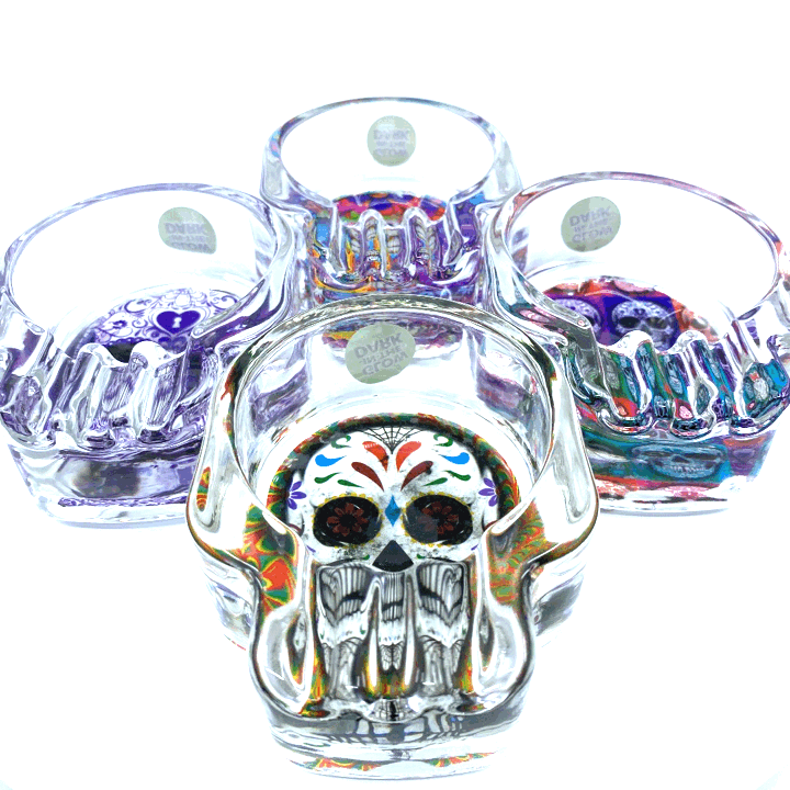 4 Piece Skull Glass Ashtray