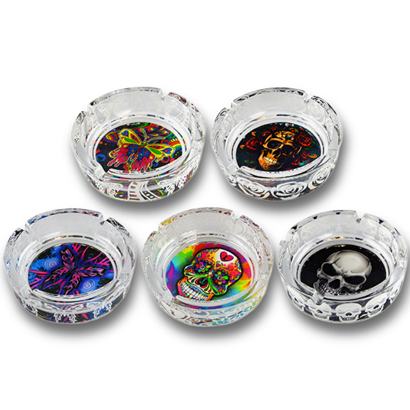 ITEM NUMBER 041358 GID GLASS ASHTRAY 5 PIECES PER DISPLAY