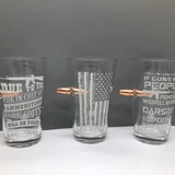 WHOLESALE TAC GEAR BULLET PINT GLASS 6 PIECES PER DISPLAY 23151