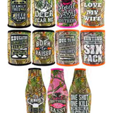 Neoprene Camo Can and Bottle Suit Coozie Assortment - 11 Pieces Per Retail Ready Display 88170