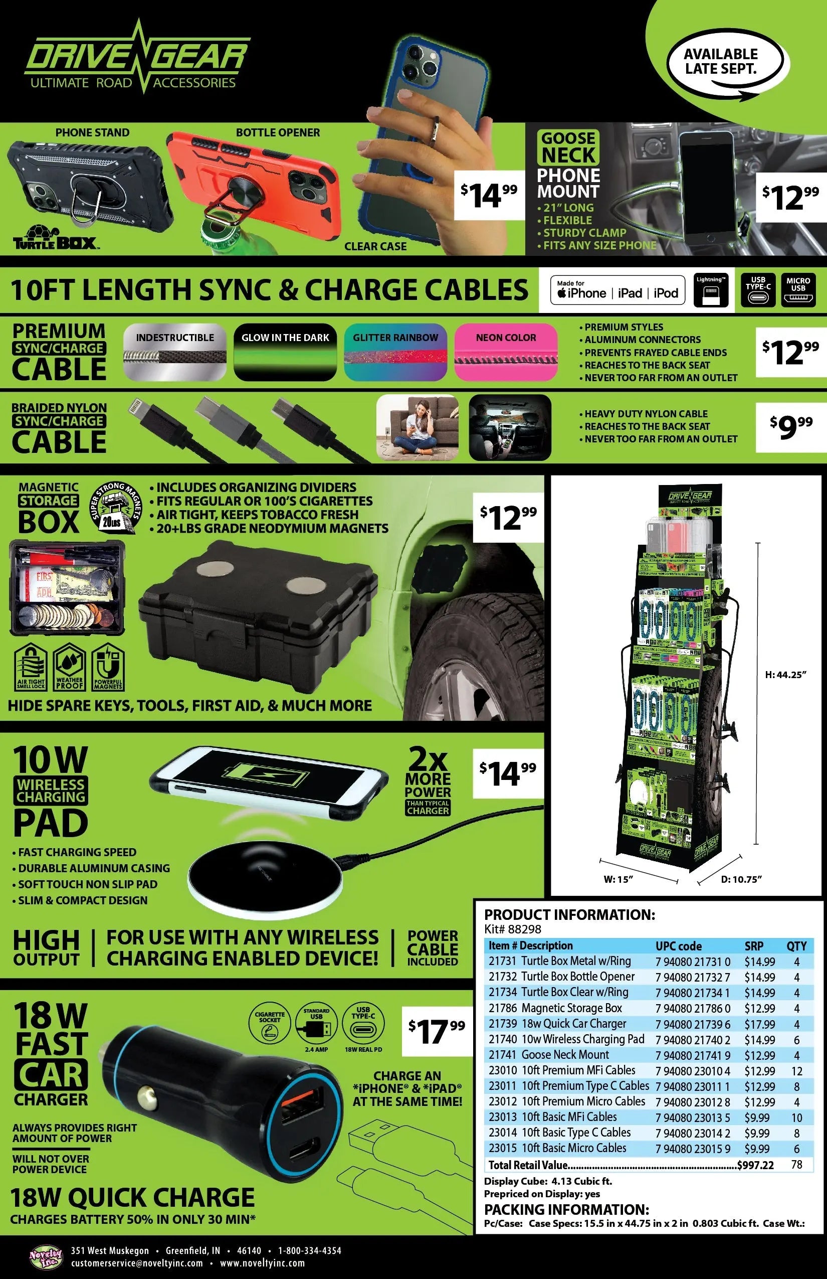 Tech and Travel Mobile Driver Assorted Floor Display - 78 Pieces Per Retail Ready Display 88298 GADGET GEAR