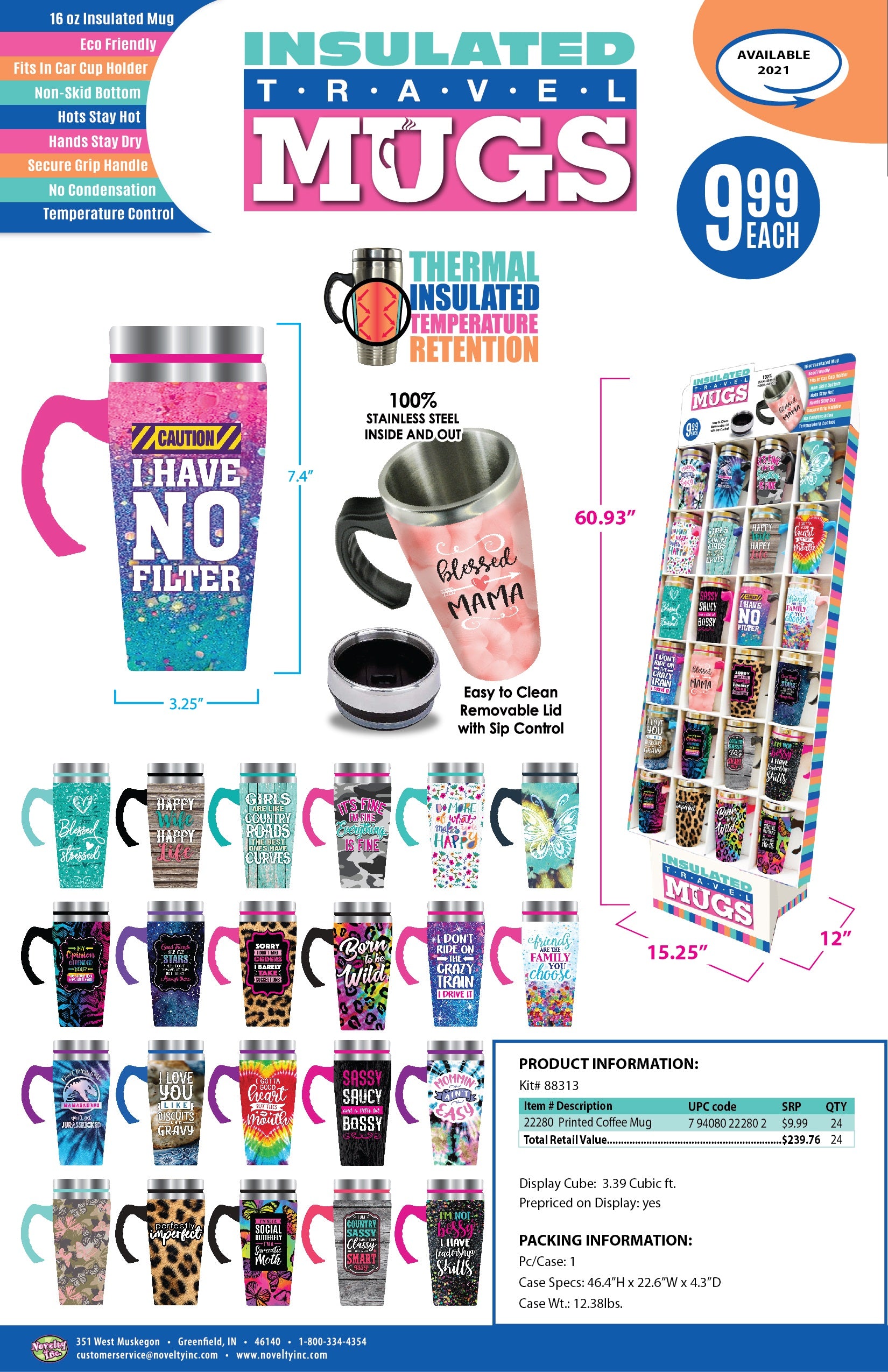 Insulated Travel Mug Floor Display Ad