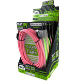 Charging Cable Glow in The Dark Assortment 10FT 2.4 Amp - 6 Pieces Per Retail Ready Display  88320