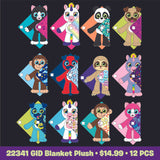 Blanket Plush Assortment Bin Floor Display - 24 Pieces Per Retail Ready Display 88366