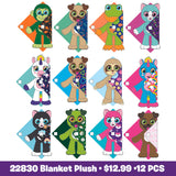 Blanket Plush Assortment Bin Floor Display - 24 Pieces Per Retail Ready Display 88366