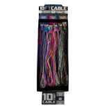 10FT Braided Sync and Charge Cable Assortment Floor Display - 36 Pieces Per Retail Ready Display 88385