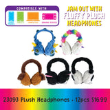 Plush Headphones W/ Pillows Floor Display 24 Pieces Per Retail Ready Display 88393