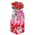 Valentine's Day Plush Rose Assortment Floor Display - 50 Pieces Per Retail Ready Display 88429 KIPP BROTHERS