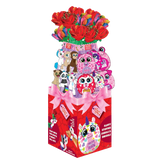 Valentine's Day Plush Rose Assortment Floor Display - 50 Pieces Per Retail Ready Display 88429 KIPP BROTHERS