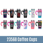 16 oz Travel Mug Assortment Floor Display - 24 Pieces Per Retail Ready Display 88433 NOVELTY INC