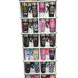 16 oz Travel Mug Assortment Floor Display - 24 Pieces Per Retail Ready Display 88433 NOVELTY INC