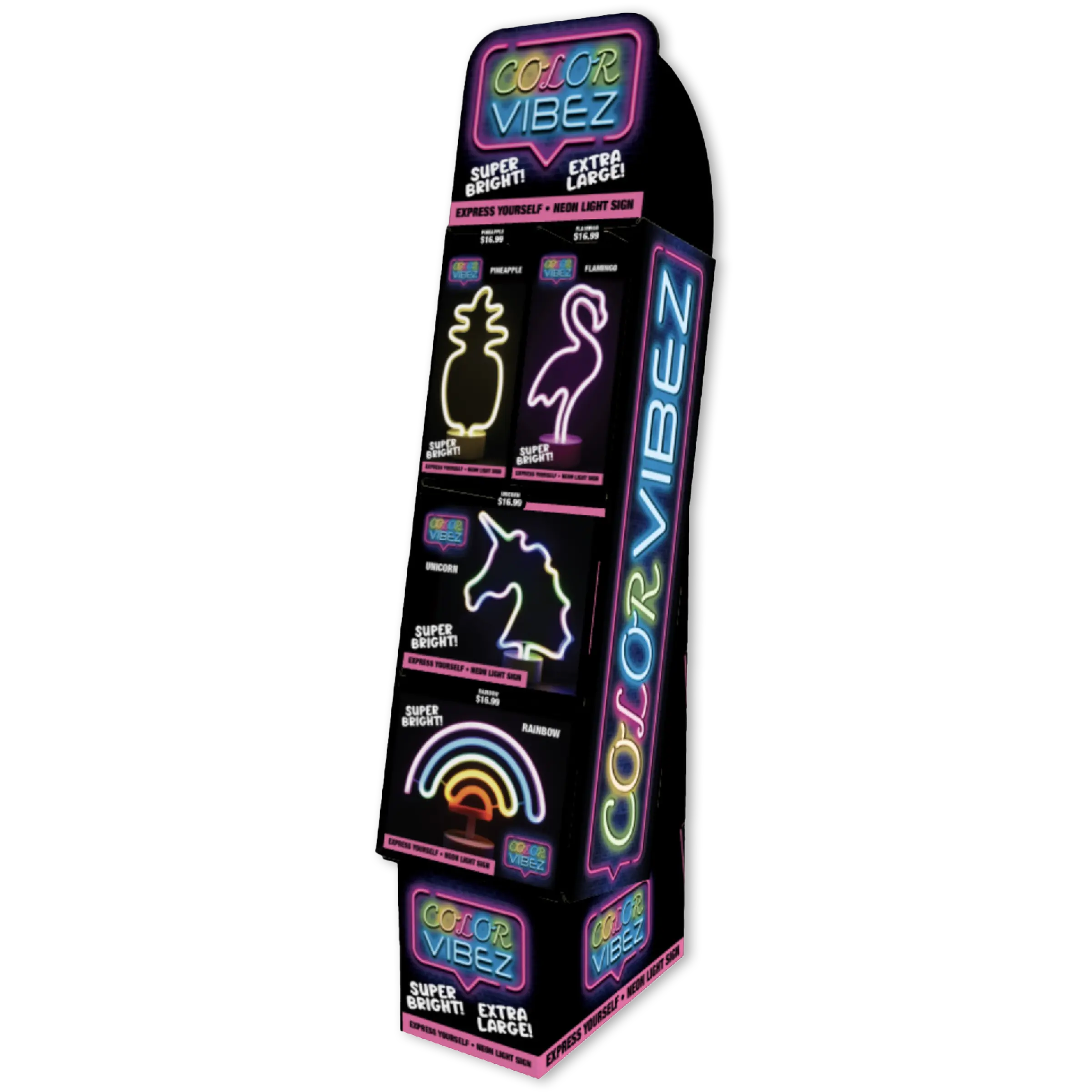 Neon Sign Assortment Floor Display - 16 Pieces Per Retail Ready Display 88462 NOVELTY INC
