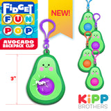 Fidget Pop Avocado Backpack Clip - 12 Pieces Per Retail Ready Display 22854