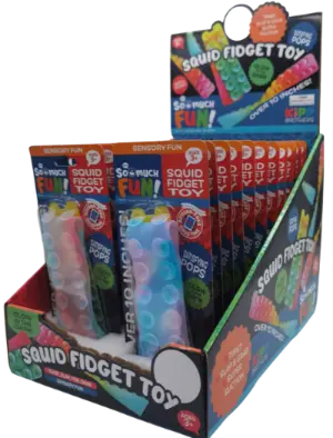 Fidget Pop Sensory Squid Toy - 24 Pieces Per Retail Ready Display 23264 KIPP BROTHERS