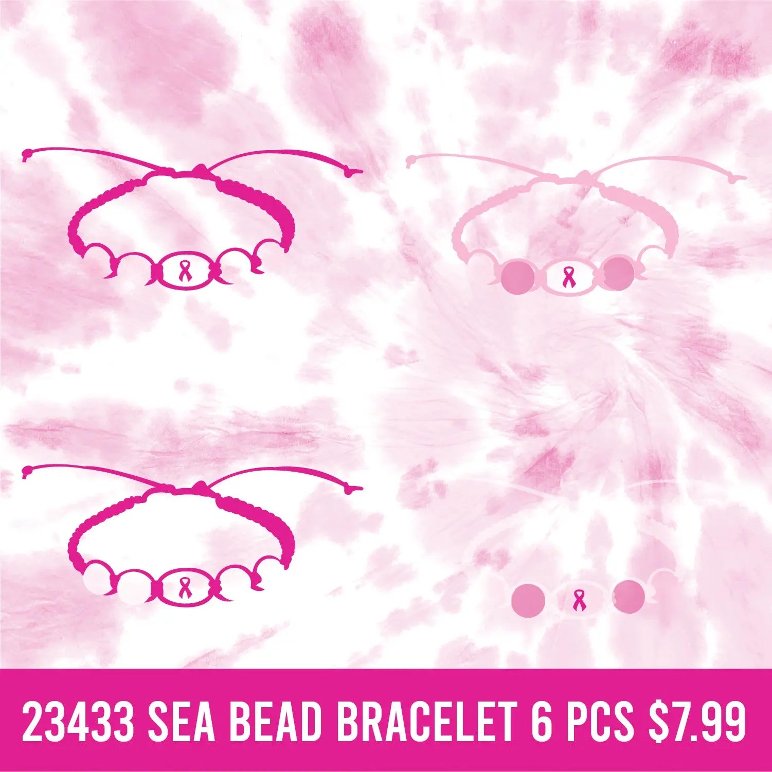 Breast Cancer Awareness Pink Assortment Floor Display - 117 Pieces Per Retail Ready Display 88417 NOVELTY INC
