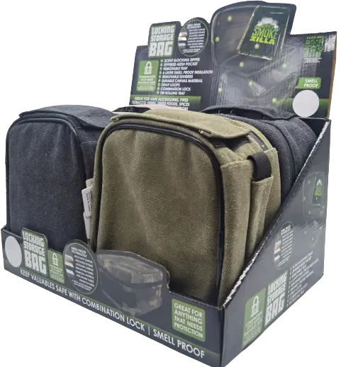 Smell Proof Canvas Lock Bag with Roll Tray - 4 Pieces Per Retail Ready Display 22150 SMOKEZILLA