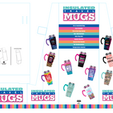 WHOLESALE PRINTED COFFEE CUP FLOOR DISPLAY 24 PIECES PER DISPLAY 88388