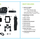 Waterproof Sport Camera with Micro Sd Card - 4 Pieces Per Retail Ready Display 23237