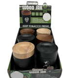 Mirrored Glass Storage Jar with Concave Wood Lid - 6 Pieces Per Retail Ready Display 23052