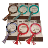 Silicone Ring Keychain Wristlet - 6 Pieces Per Retail Ready Display 22526