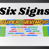 Merchandising Fixture - 4' Merchandising 6 Sign Set 975890