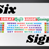 Merchandising Fixture - 4' Merchandising 6 Sign Set 976050