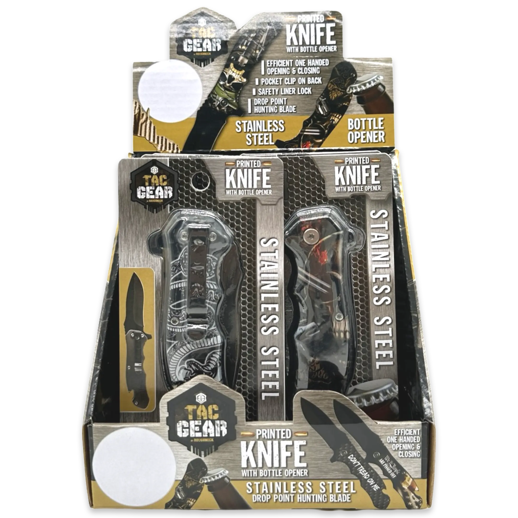 Pocket Knife with Bottle Opener - 6 Pieces Per Retail Ready Display 23369 TAC GEAR
