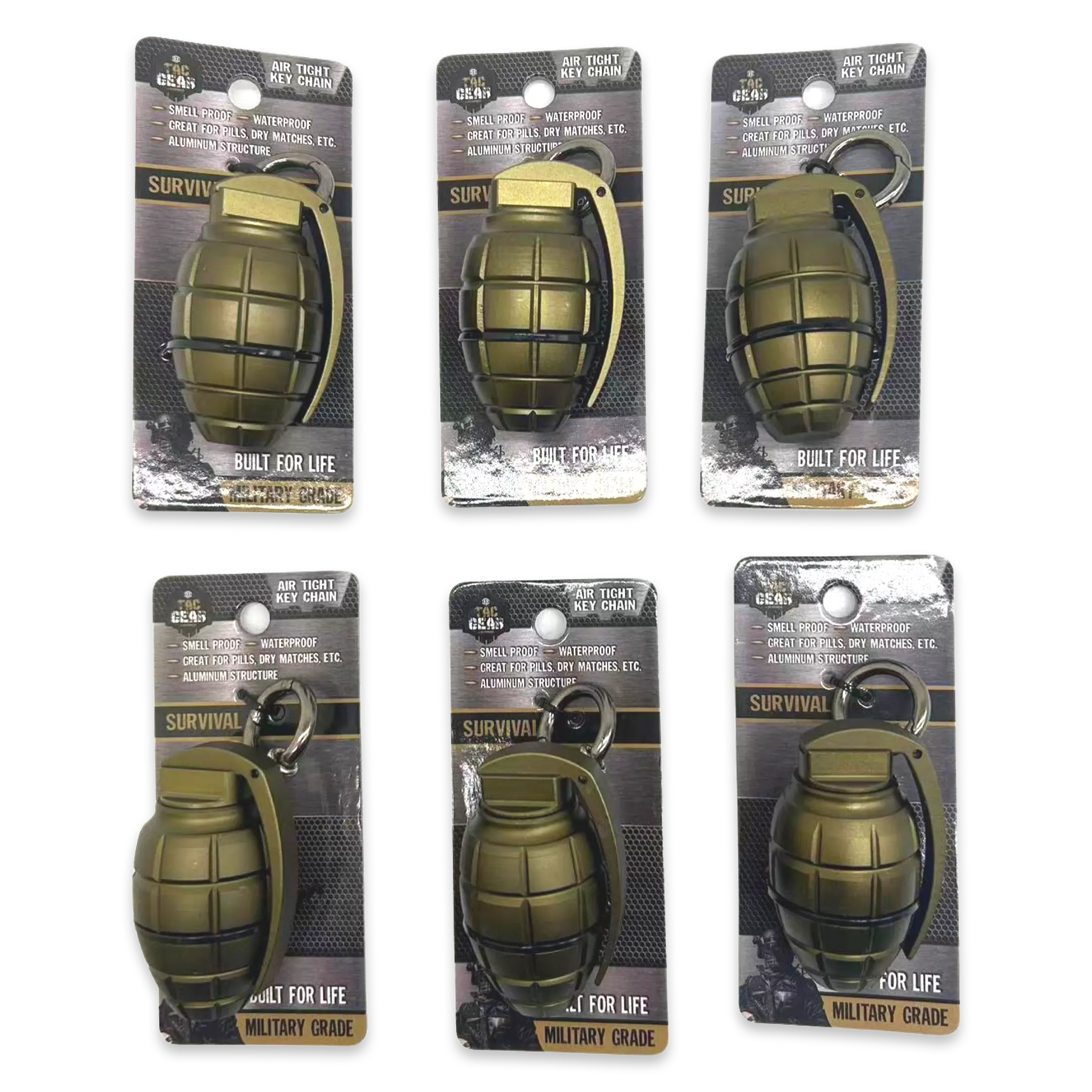 Patriot Grenade Storage Key Chain - 6 Pieces Per Retail Ready Display 23513 TAC GEAR