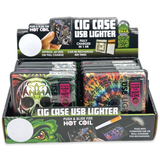 Cigarette Case with USB Coil Lighter - 8 Pieces Per Retail Ready Display 23521